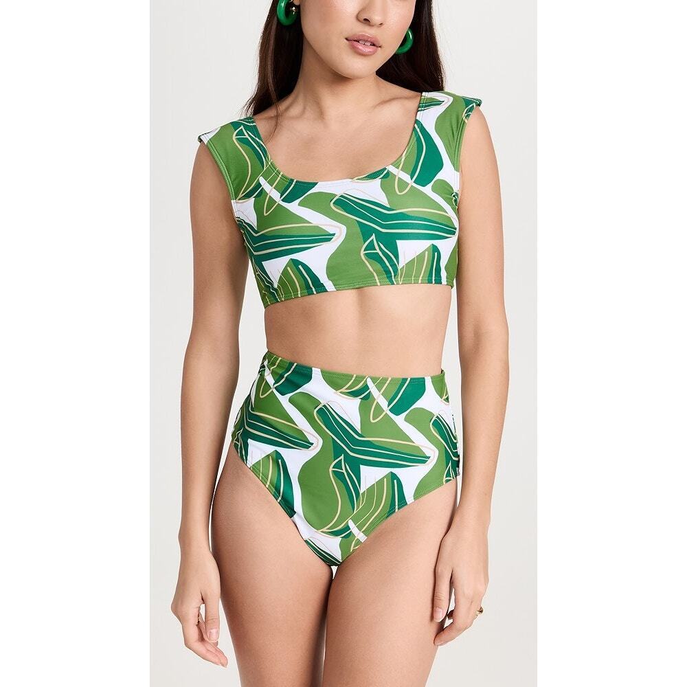 DIARRABLU Cayla Two-Piece Bikini Swimsuit in Nari Vert Size S